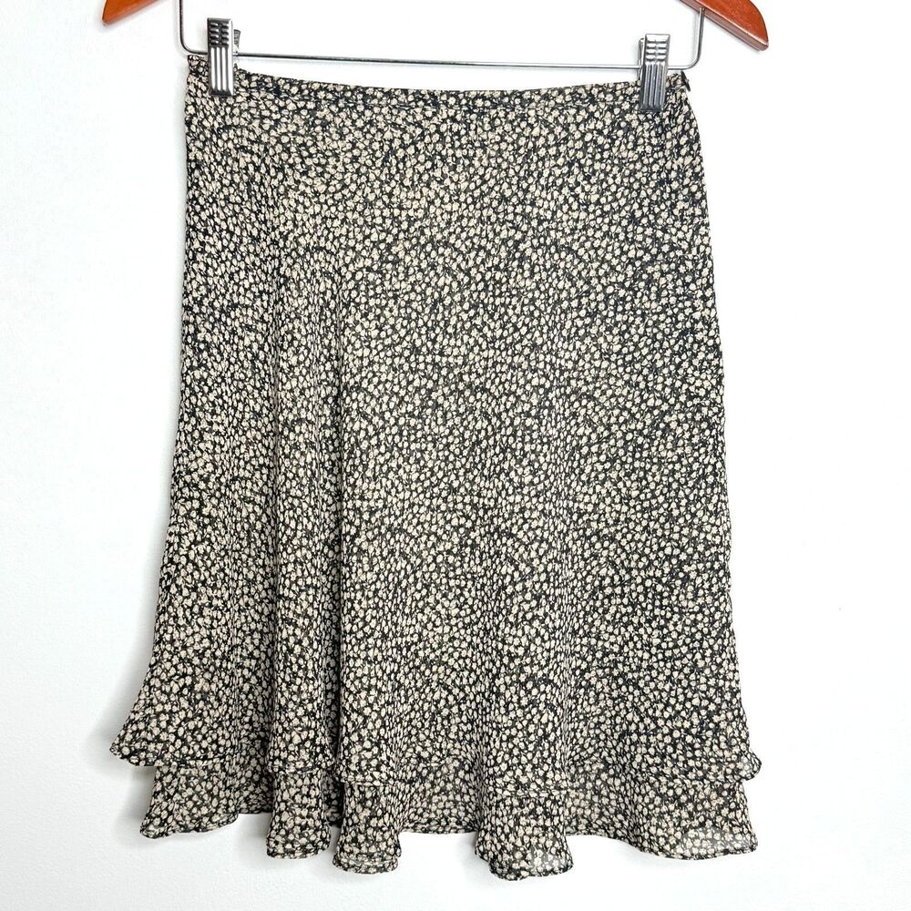 Vintage Y2K Express Dainty Flowers Layered Lightweight Buttoned Skirt Sz S